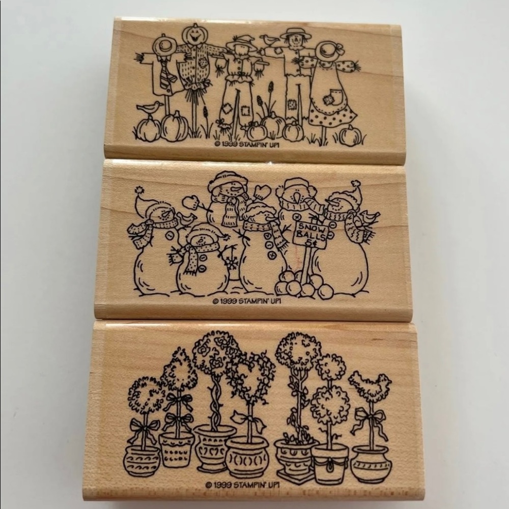 Stampin’ Up! - Great Groupings- Wood Mounted Set of 3.